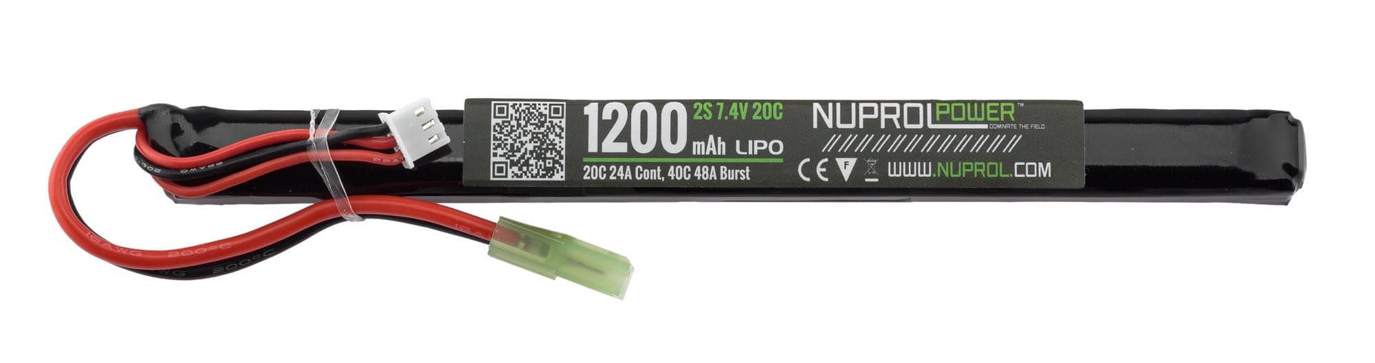 Batterie LiPo 7,4 v 1200 mah slim stick 20 c