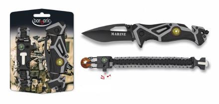Couteau pliant Fos Marine + bracelet de survie Paracorde - Martinez AlbaInox