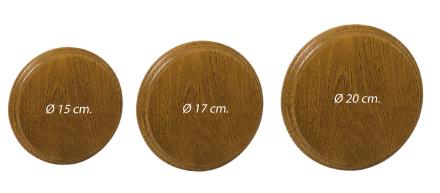 Ecusson en chêne pour grès et défenses de sanglier - Diam.17 cm