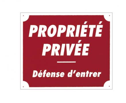 Panneau ''Propriété privée'' 30 x 25 cm - Aluminium