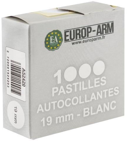 Pastilles autocollantes blanches diam. 15 ou 19 mm - Diam.15 mm