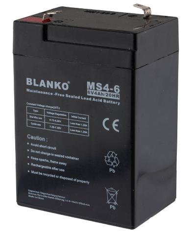 Batterie rechargeable MS4-6 6 volts - MS4-6
