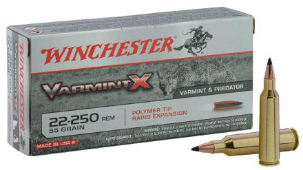 Munition grande chasse Winchester Cal. 22-250 REM - Balle pointe plastique