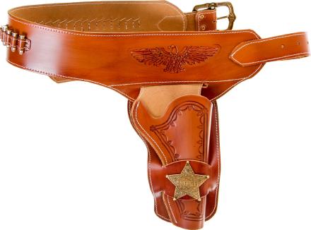 Ceinturon avec un holster sherif pour revolver Western - Ceinturon 1 revolver
