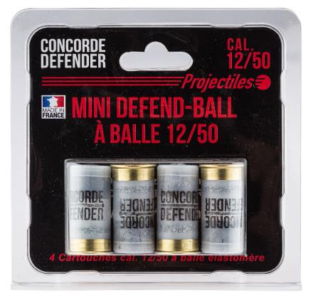 4 cartouches Mini Defend-Ball cal. 12/50 à balle Elastomere Bior - 4 cartouches Mini Defend-Ball cal. 12/50 - Balles