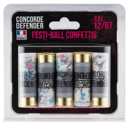 5 cartouches Festi-Ball cal. 12/67 confettis - 5 cartouches Festi-Ball cal. 12/67 - confettis