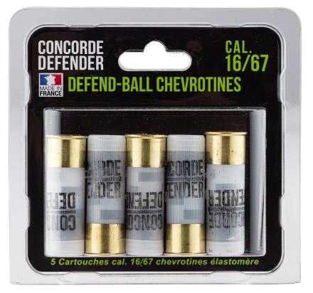 5 cartouches Defend-Ball cal. 16/67 chevrotines Elastomere - 5 cartouches Defend-Ball cal. 16/67 - Chevrotines