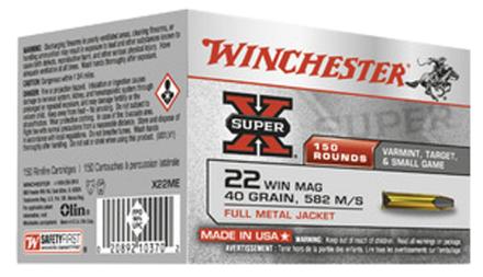 Munitions Super-X blindée cal. 22 Win Magnum - 22 Mag Win SuperX Blindée