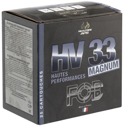 Cartouches Fob HV 33 Acier haute performance Magnum - Cal. 12/76 - HV 33 MAG. Cal.12-76, culot de 22, 33 gr, N°3A