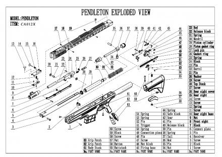 Pièces détachées pour carabine à air PENDLETON - BODY STOCK N°61