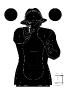 100 cibles silhouette Police 51 x 71 cm - Blanche sur fond noir